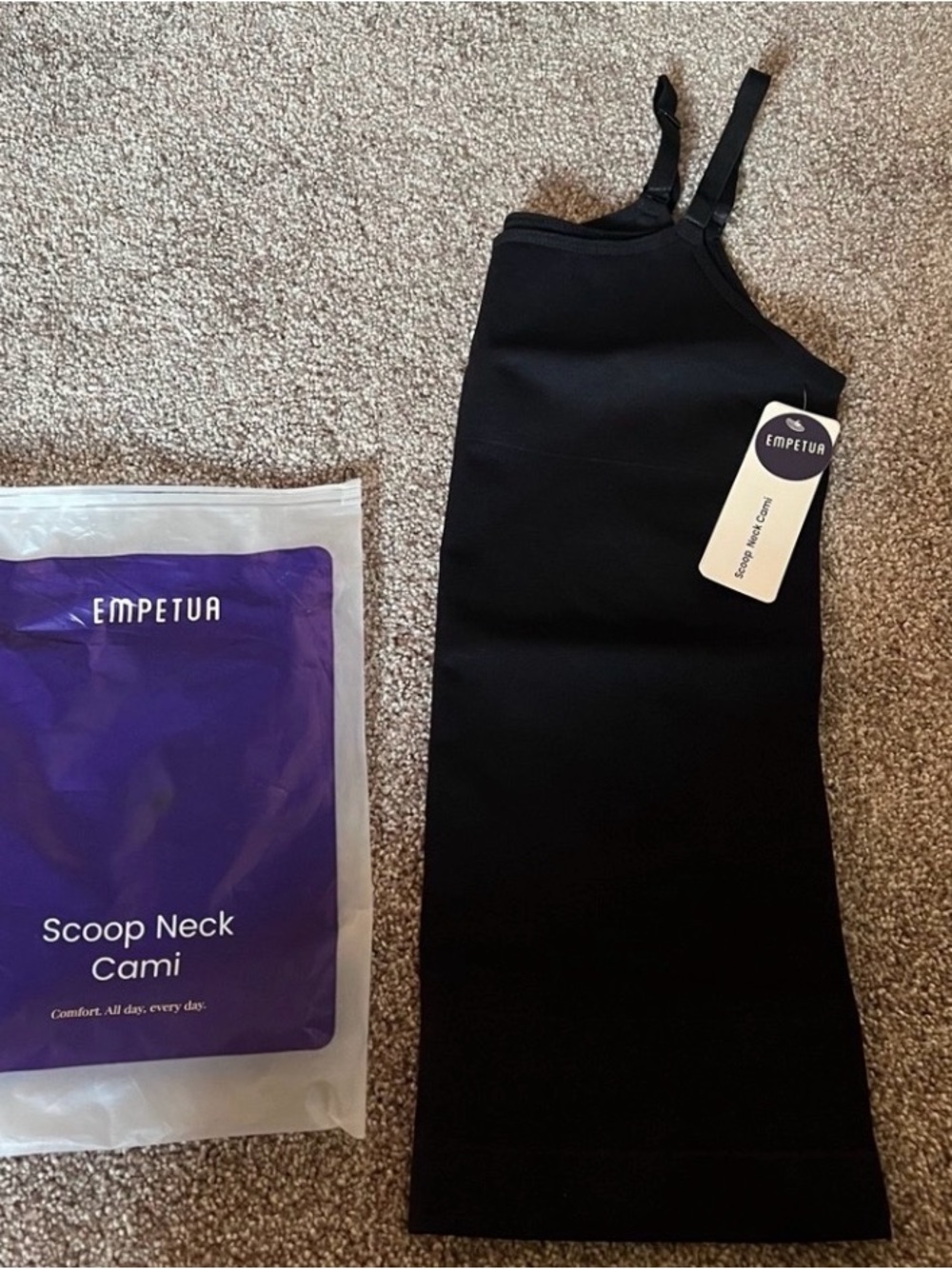 Shapermint Black Scoop Neck Cami